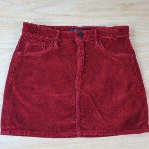 Hudson Los Angeles Viper Burgundy Red Mini Skirt Women’s Velvet WAIST 26 NEW